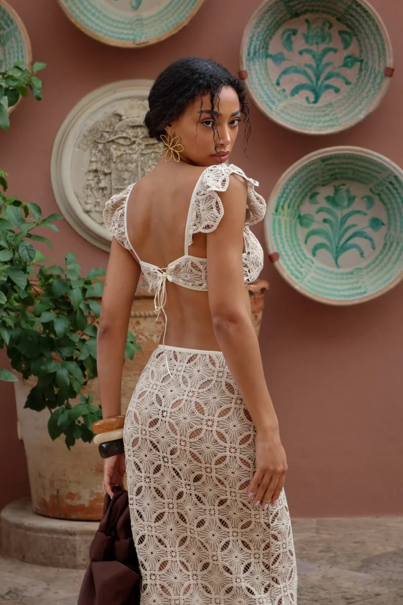 TOP TRICOT FLORES BEGE - Image 9