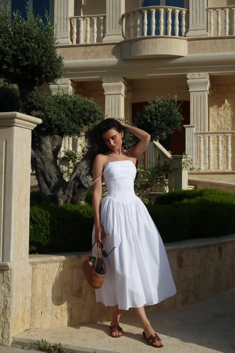 VESTIDO MIDI BRANCO ALGODÃO - Image 2