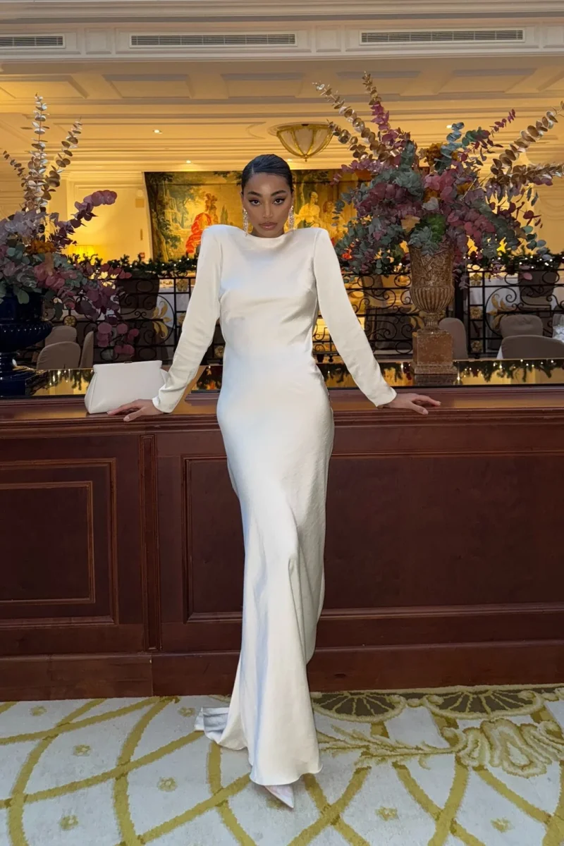VESTIDO LONGO CRU MANGA COMPRIDA - Image 4