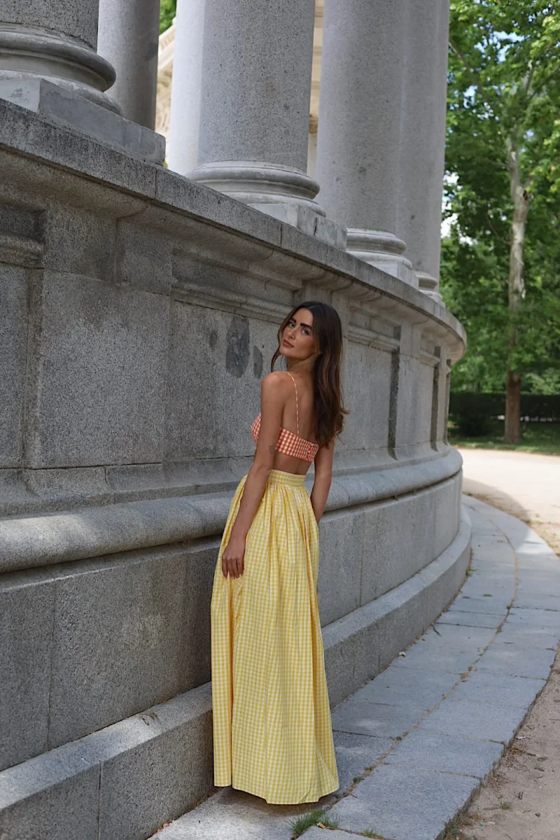 CROP TOP XADREZ LARANJA CAMBRAIA - Image 3