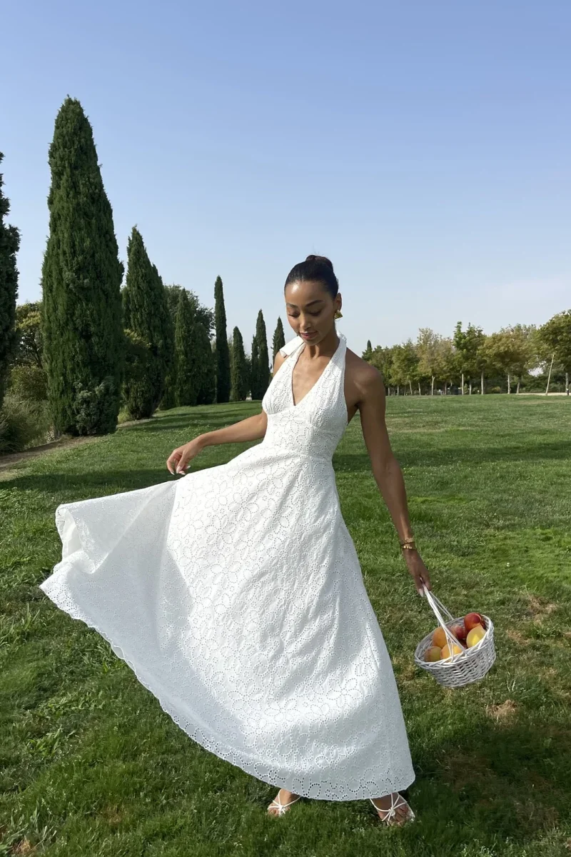 VESTIDO FLOR BORDADO INLGÊS BRANCO - Image 4