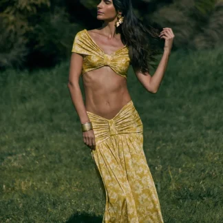 TOP EM LICRA AMARELO MOSTARDA