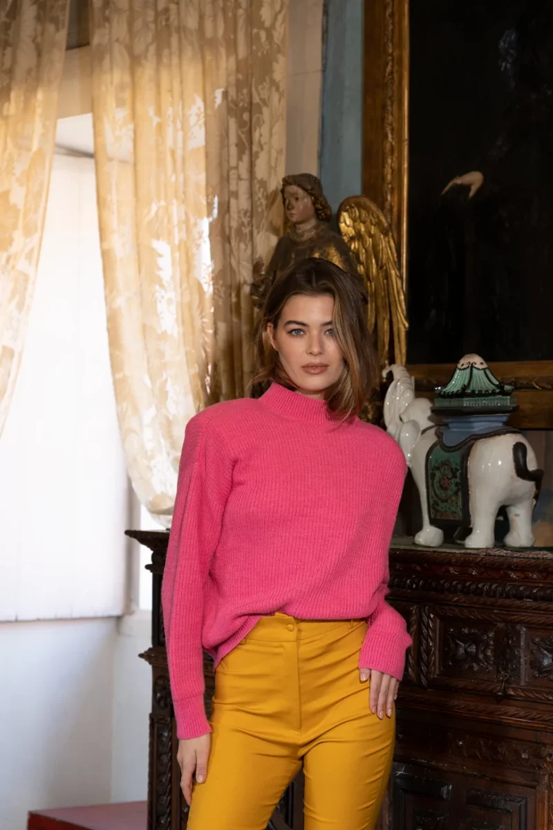 CAMISOLA ROSA DE MALHA COM OMBREIRAS - Image 5