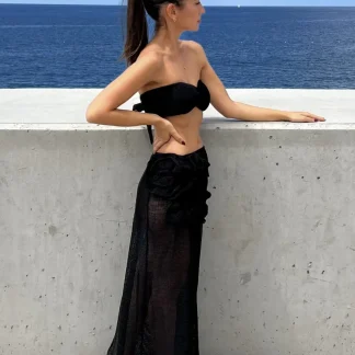 TOP TRICOT PRETO SEM ALÇAS