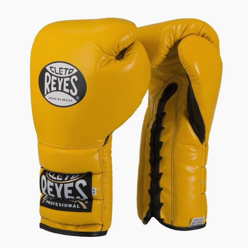 Luvas de Boxe Cleto Reyes Traditional Training CE4 Amarelo com Atacadores - Image 2