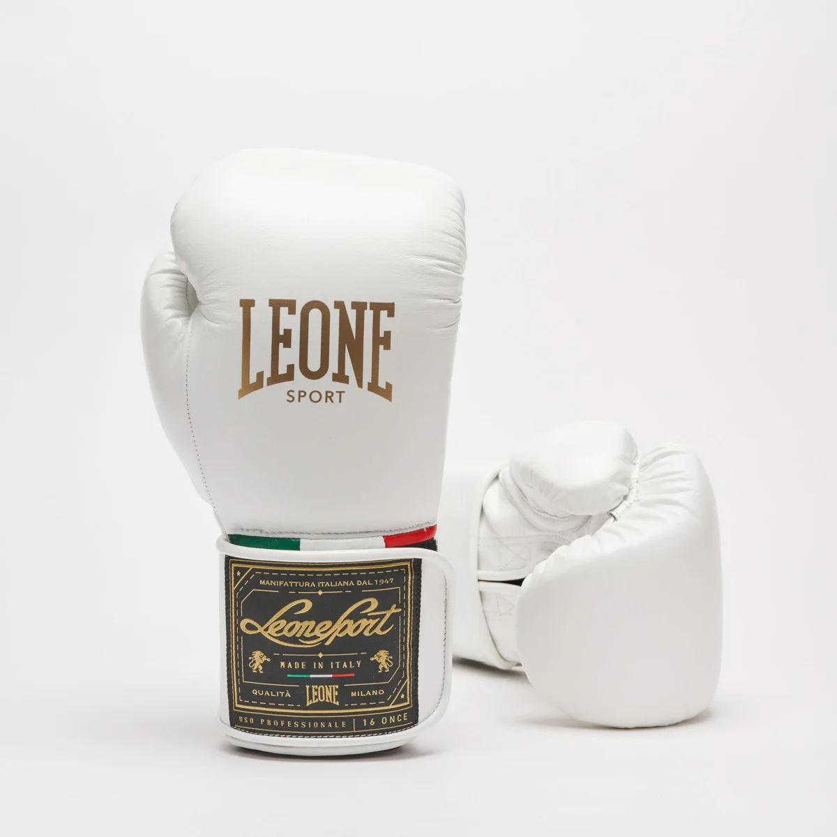Luvas de Boxe Leone Desporto Orlando Tricolore com velcro Branco - Image 3