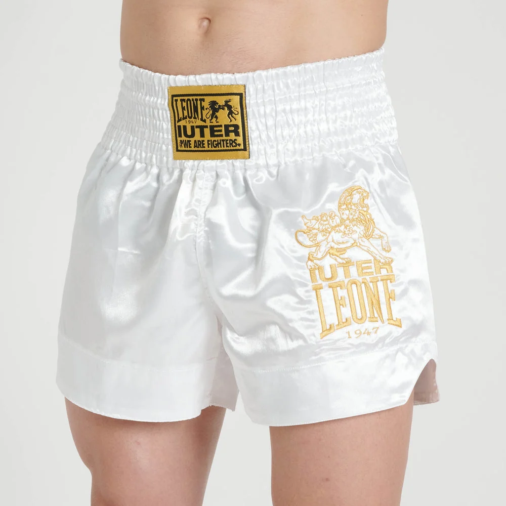 Calções kick-tailandeses Leone IUTER AB02IU Branco - Image 2