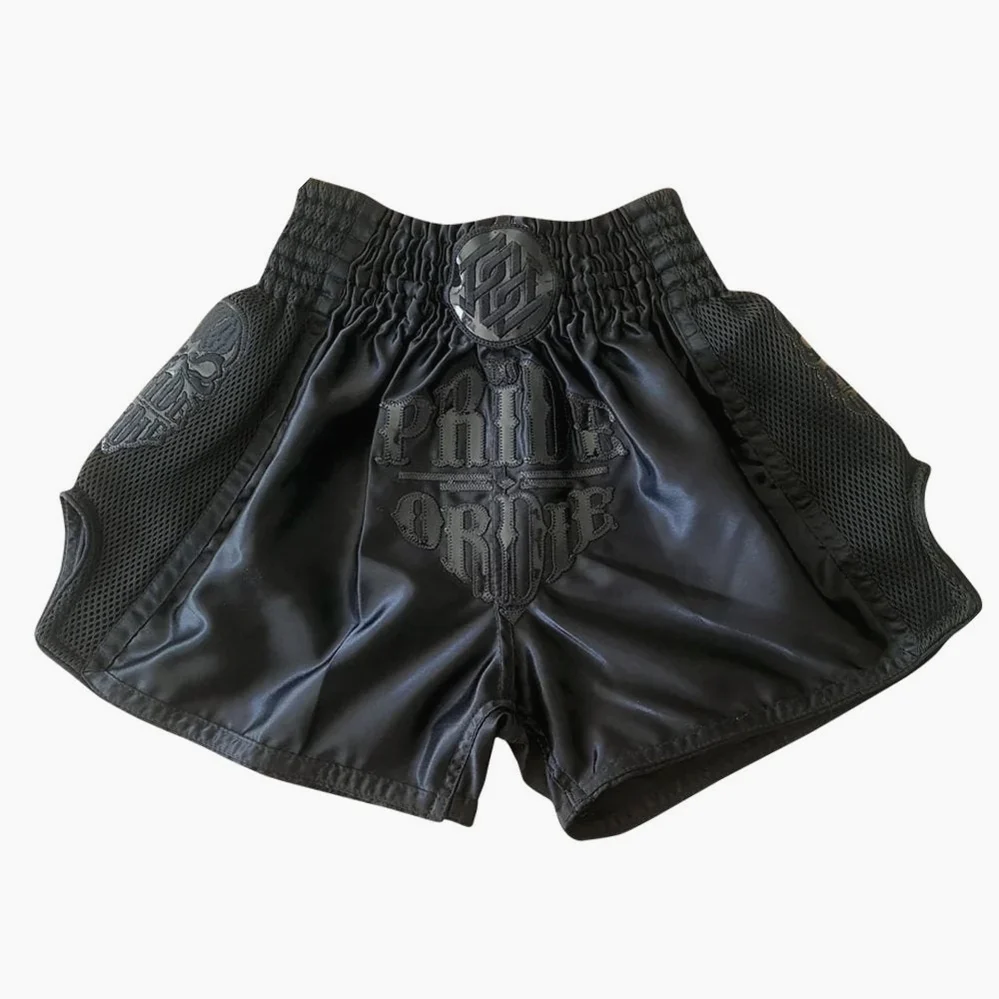 Calções de Kickboxing-Thai Pride or Die Reckless Full Black - Image 3
