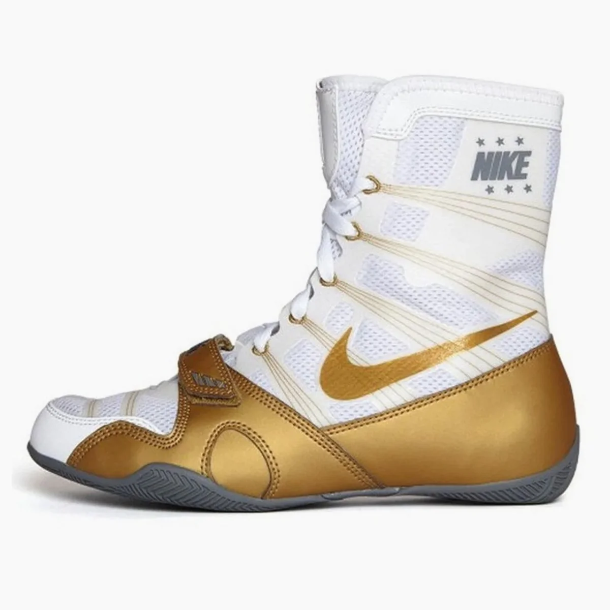 Sapatos de Boxe Nike Hyperko Branco-Ouro - Image 3