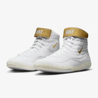 Sapatos de Luta-Wrestling Nike Inflict 3 Branco-Ouro