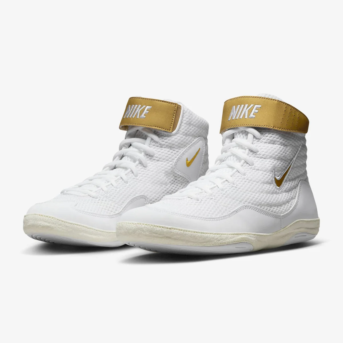 Sapatos de Luta-Wrestling Nike Inflict 3 Branco-Ouro - Image 2