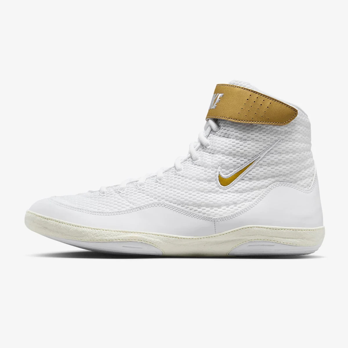 Sapatos de Luta-Wrestling Nike Inflict 3 Branco-Ouro - Image 4