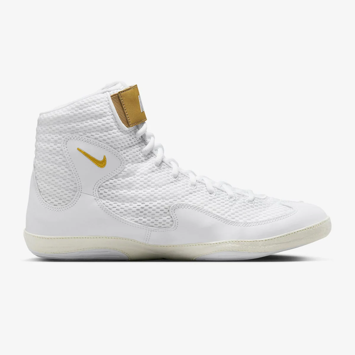 Sapatos de Luta-Wrestling Nike Inflict 3 Branco-Ouro - Image 5
