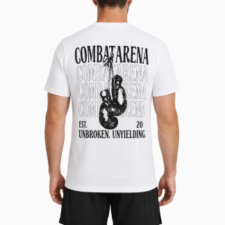 T-shirt Combat Arena Unbroken Branco