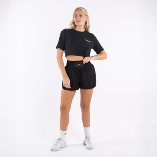 T-shirt mulher Boxraw We Don't Play Boxing Crop Preto