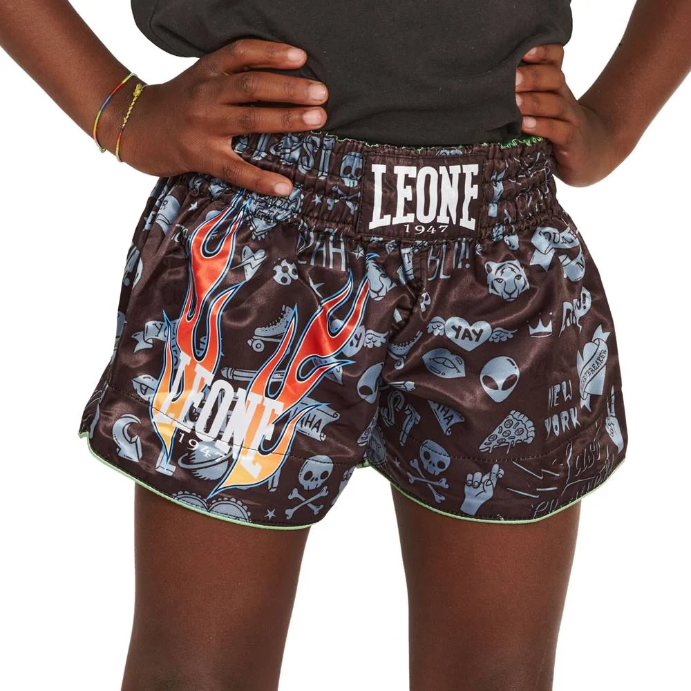 Calções de criança kick-thai Leone Flames ABJ20 - Image 3