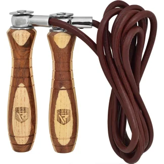 RDX L1 Couro 9ft Corda de Pular Castanho De madeira